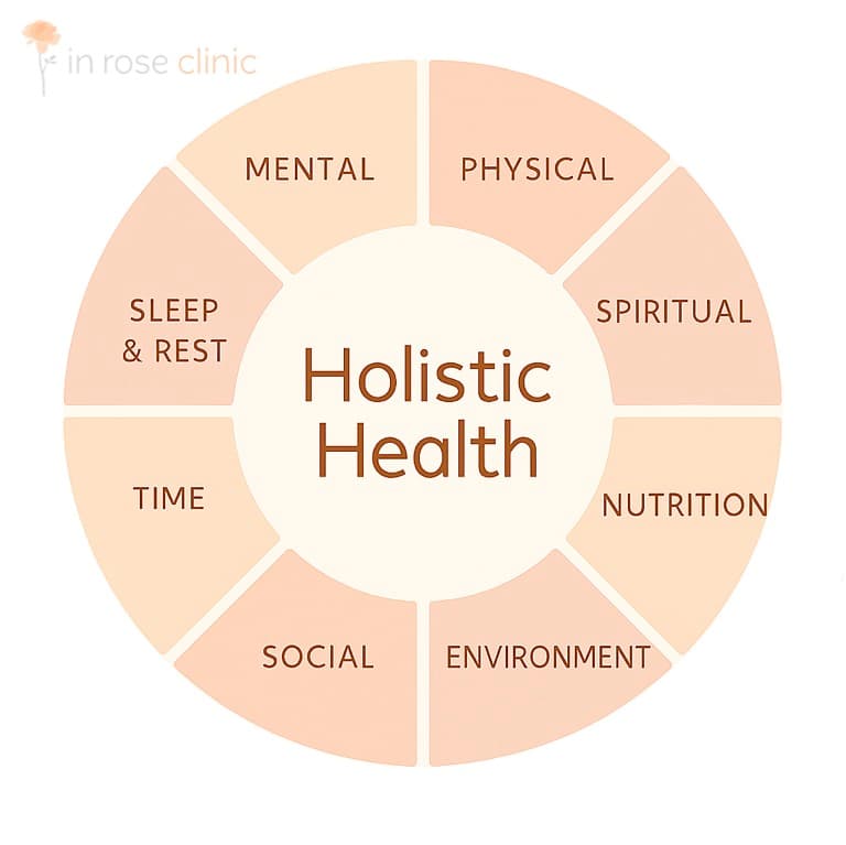 Holistic Health Wheel - 8 pillars of wellbeing